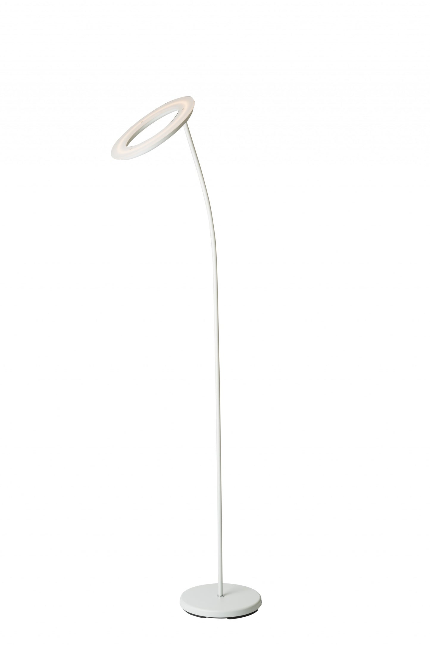 White LED Torchiere Floor Lamp With White By Homeroots | Floor Lamps | Modishstore - 3