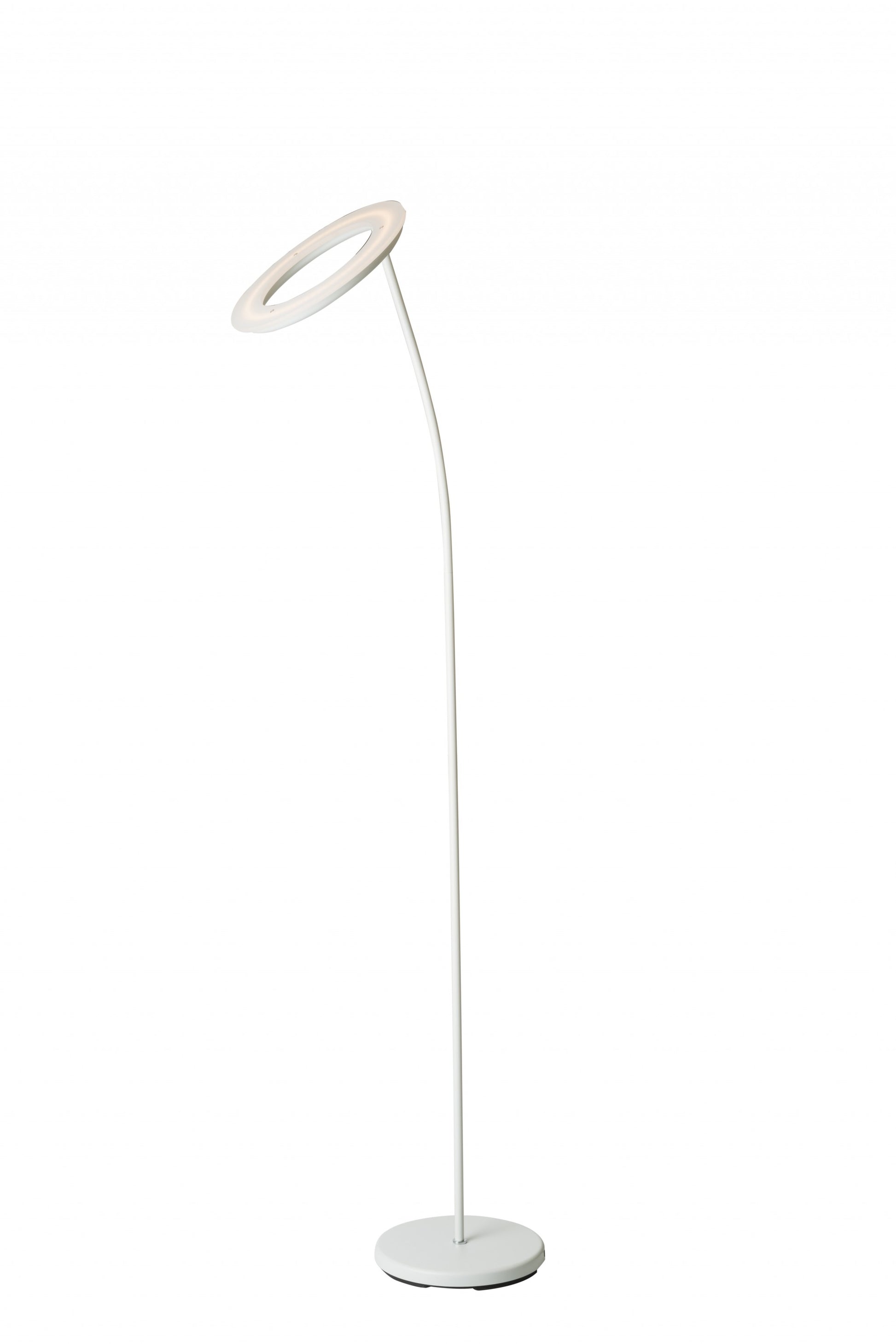 White LED Torchiere Floor Lamp With White By Homeroots | Floor Lamps | Modishstore - 3