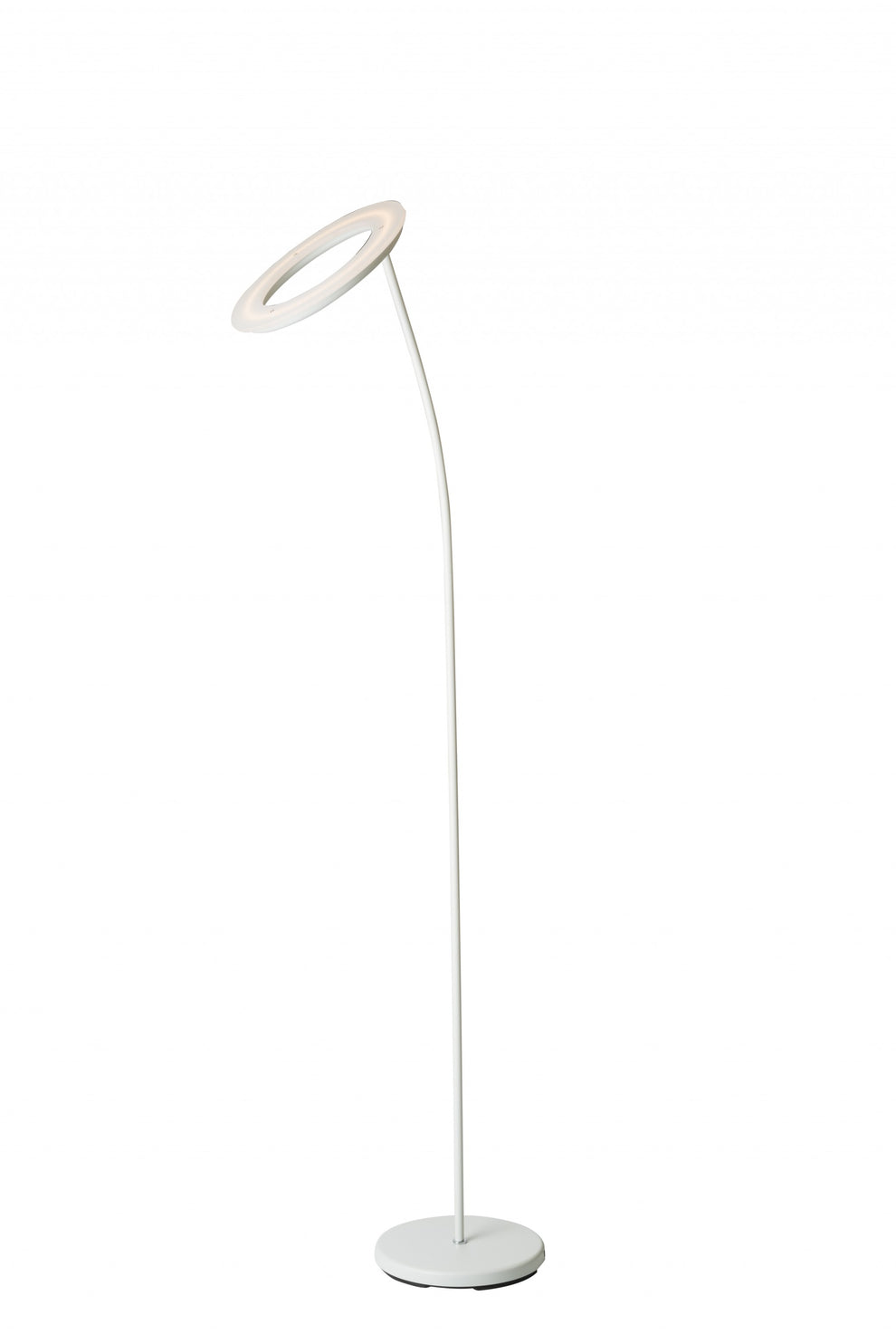 White LED Torchiere Floor Lamp With White By Homeroots | Floor Lamps | Modishstore - 3