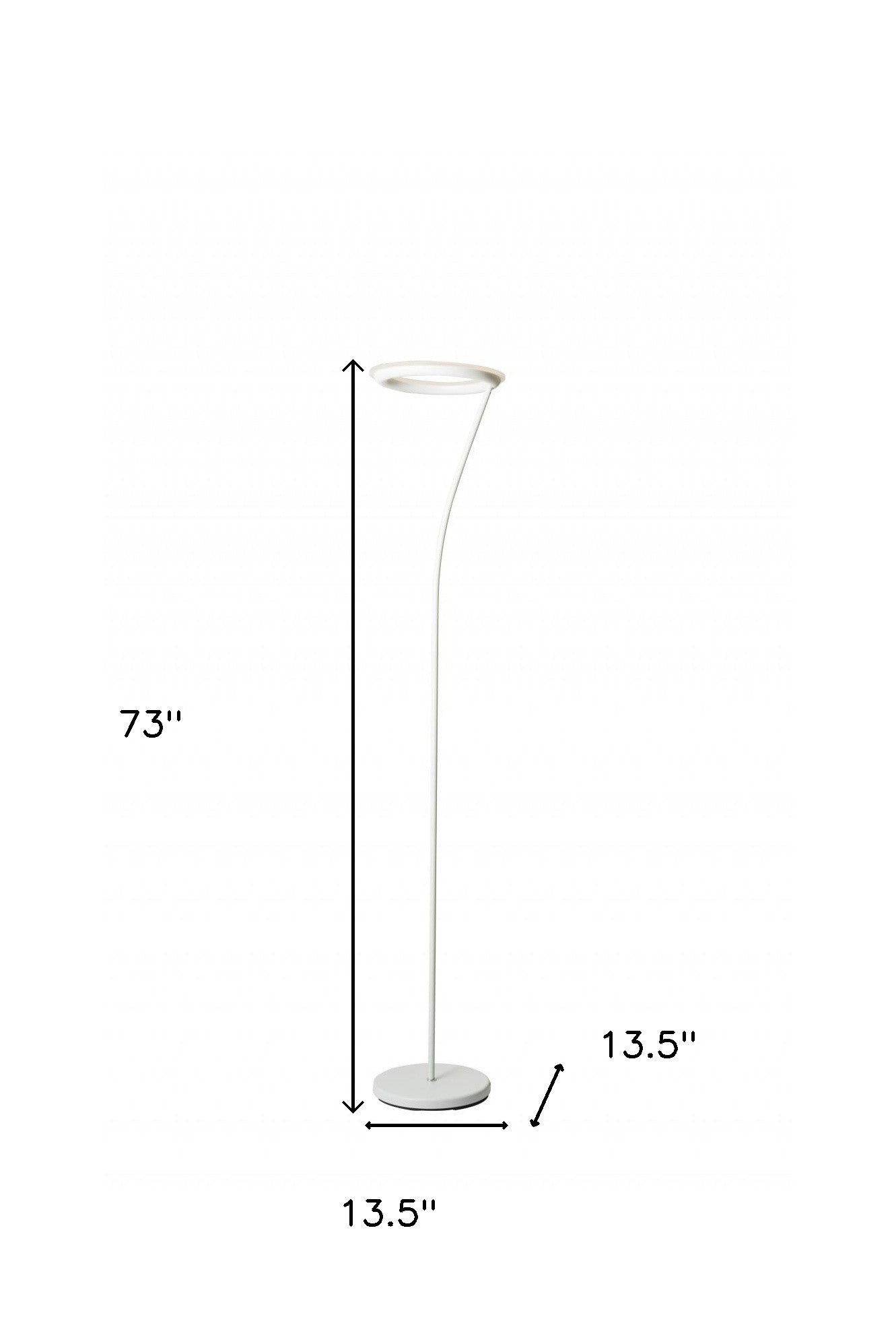 White LED Torchiere Floor Lamp With White By Homeroots | Floor Lamps | Modishstore - 7