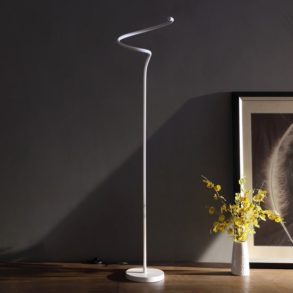White LED Novelty Floor Lamp With White By Homeroots | Floor Lamps | Modishstore - 3