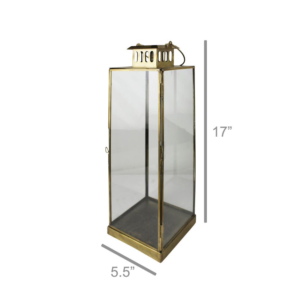 Leon Lantern, Brass - Large By HomArt | Lanterns | Modishstore - 3
