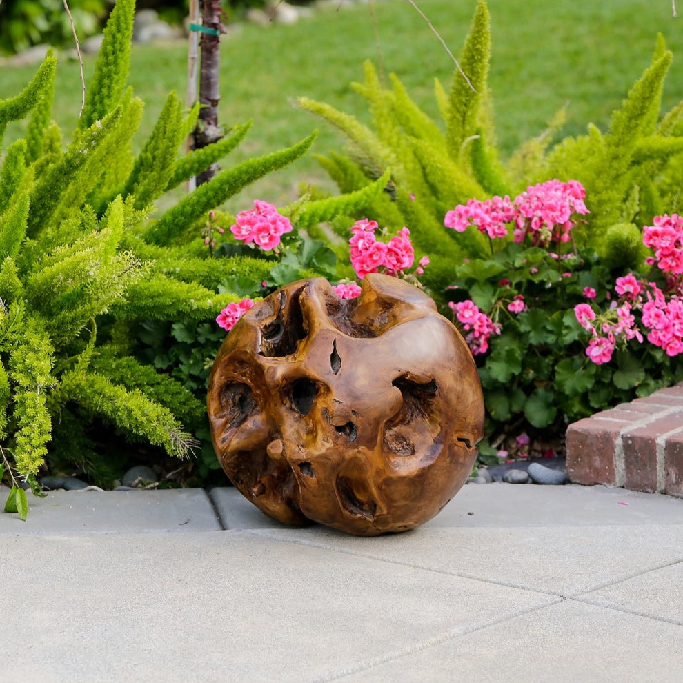 Habini Teak Balls By Garden Age Supply | Sculptures | Modishstore - 3