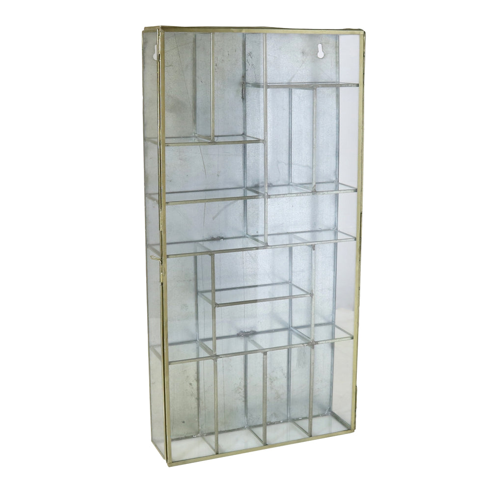 Monroe Divided Wall Case - Brass By HomArt | Wall Shelf | Modishstore - 4