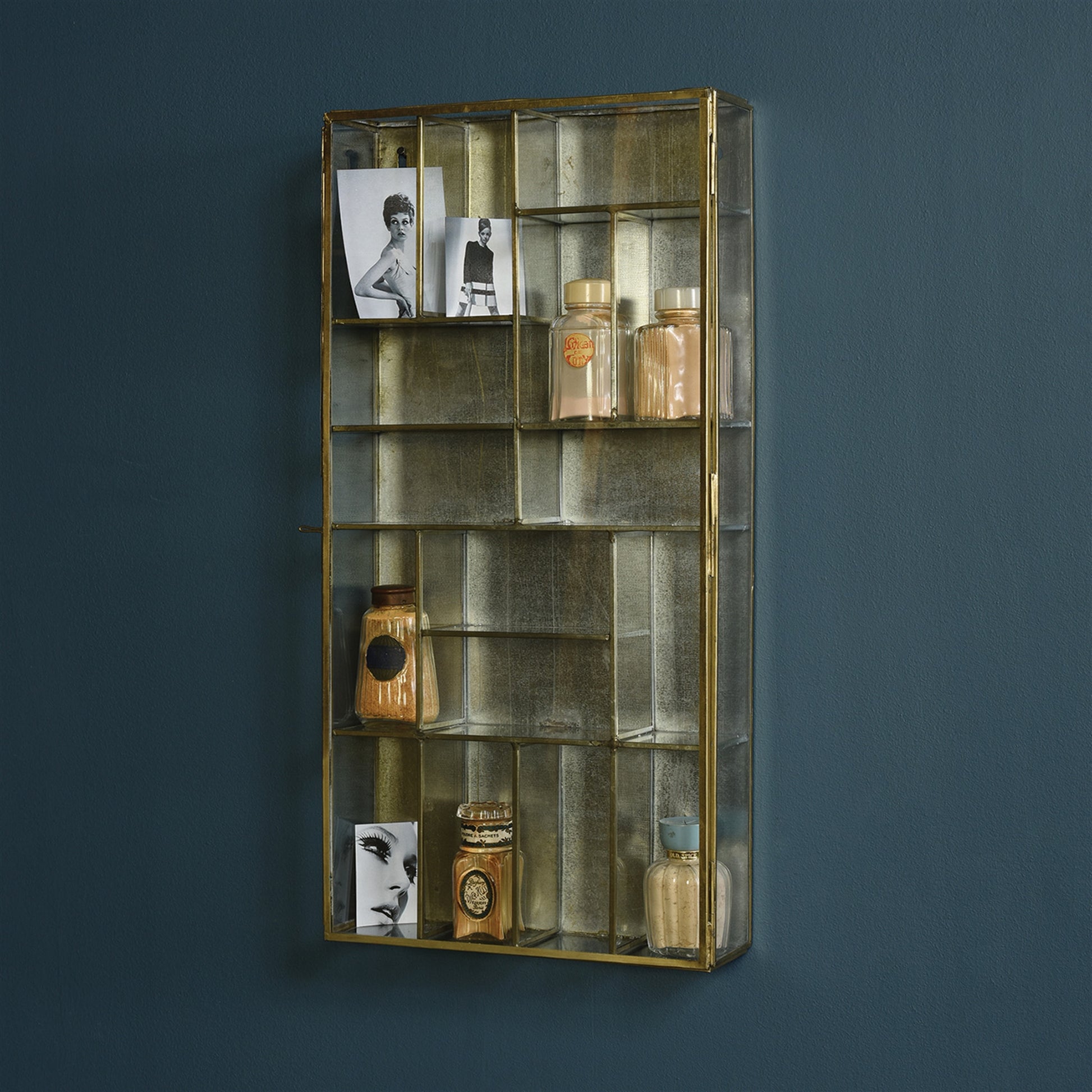 Monroe Divided Wall Case - Brass By HomArt | Wall Shelf | Modishstore - 2