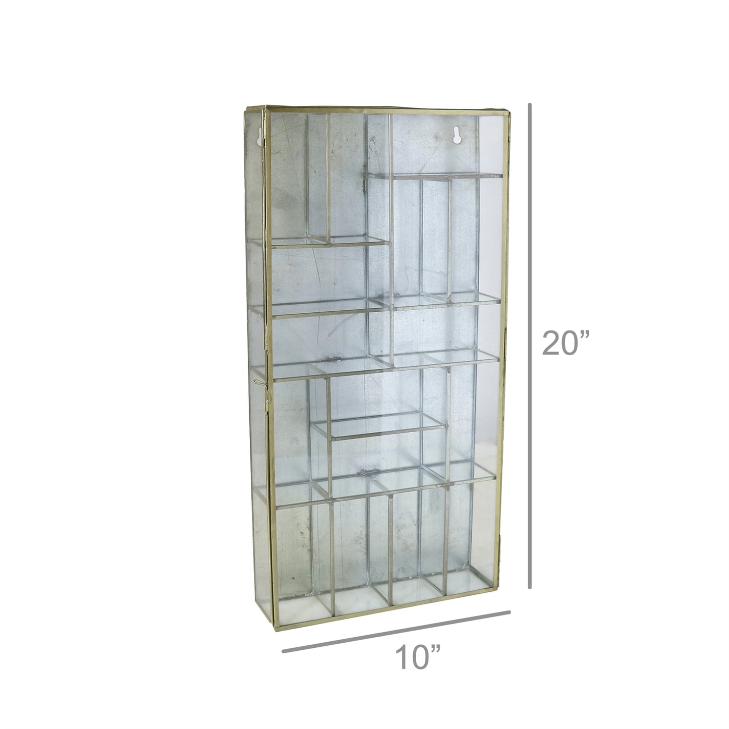 Monroe Divided Wall Case - Brass By HomArt | Wall Shelf | Modishstore - 5