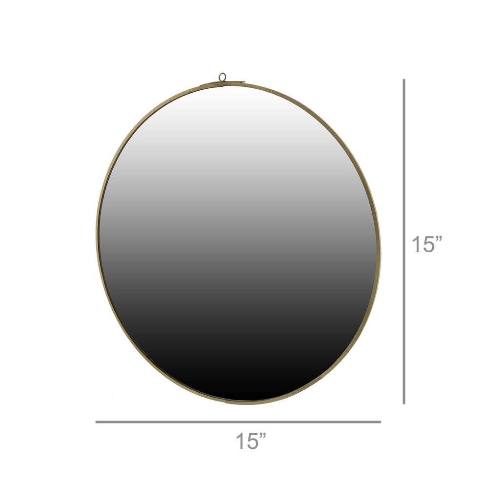 Monroe Round Mirror - Large - Brass By HomArt | Mirrors | Modishstore - 4
