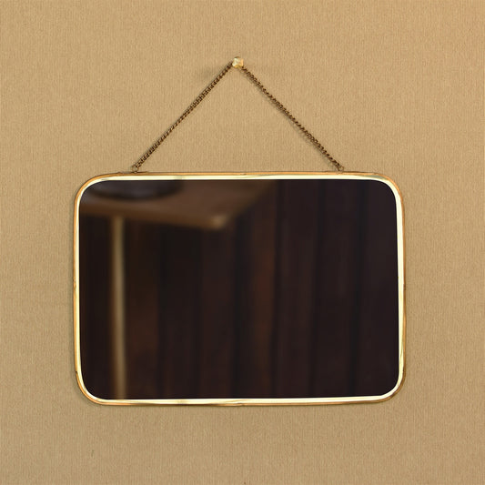 Estelle Mirror, Brass - Horizontal Rectangle By HomArt | Mirrors | Modishstore