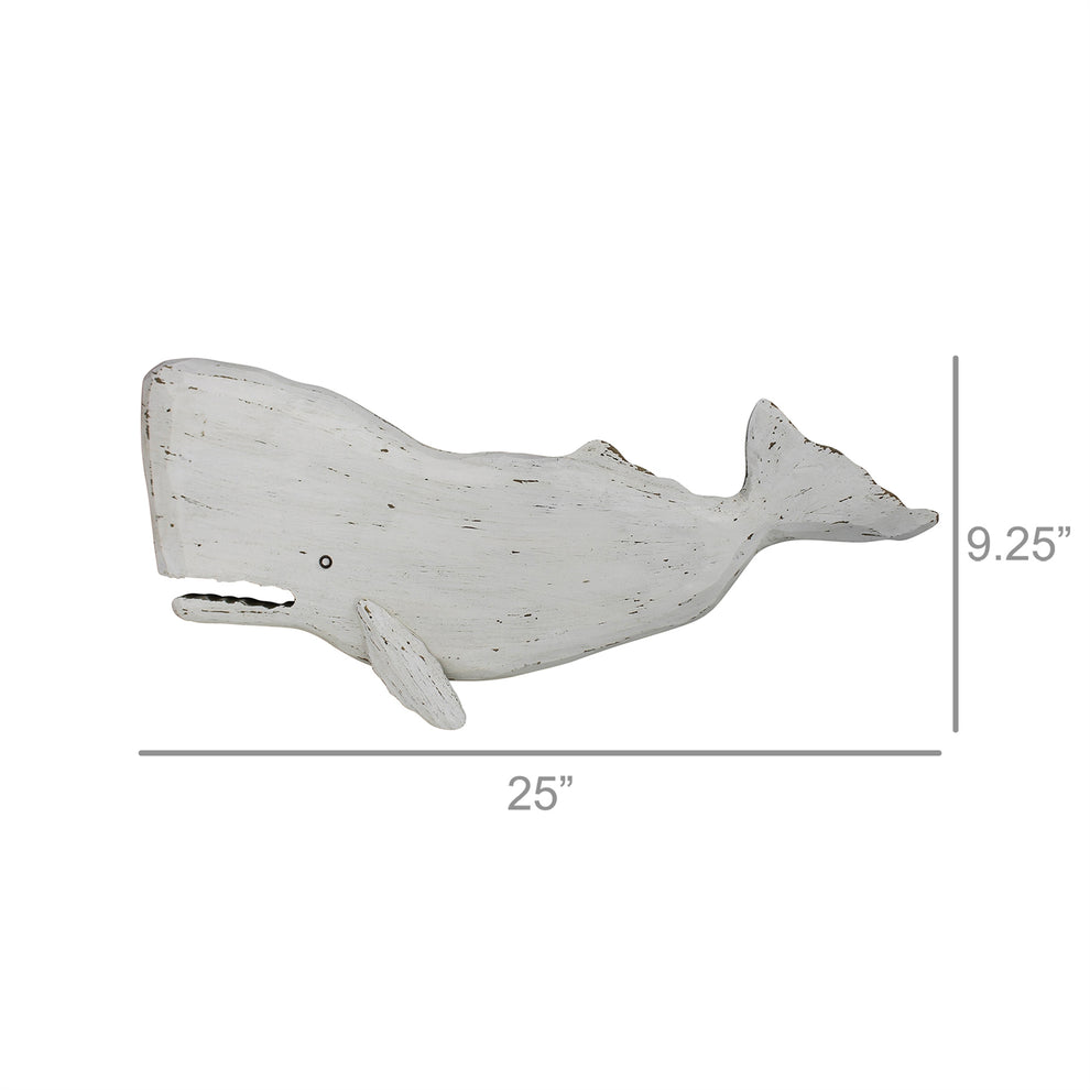 Melville Sperm Whale, Wood, White By HomArt | Ornaments | Modishstore - 2