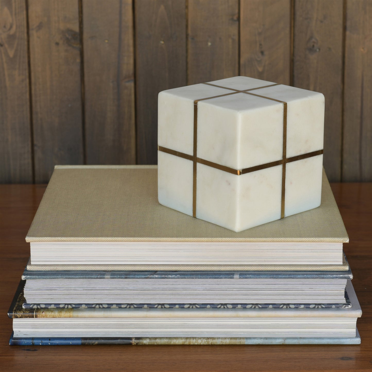 Aperture Cube, Brass & Marble By HomArt | Ornaments | Modishstore - 3