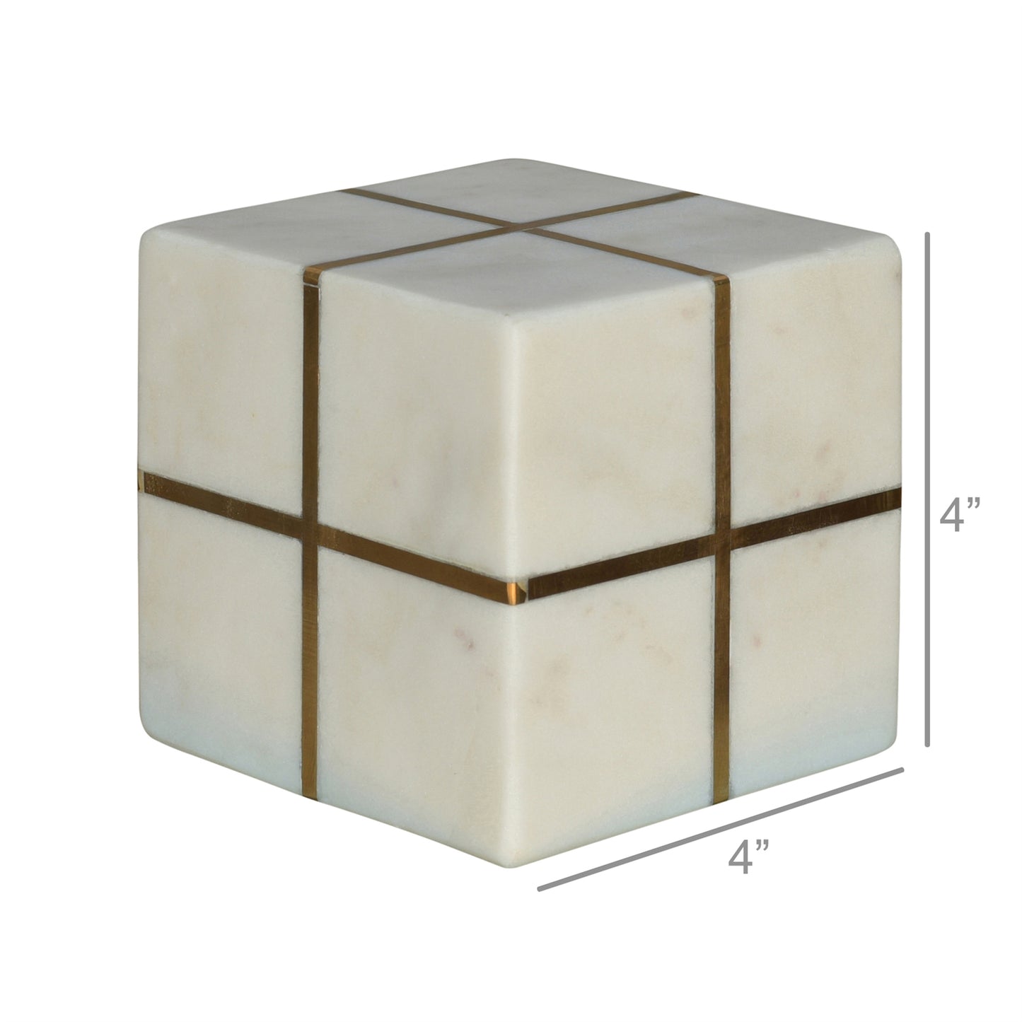 Aperture Cube, Brass & Marble By HomArt | Ornaments | Modishstore - 4