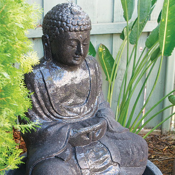 Large Sitting Buddha Water Fountain By Garden Age Supply | Sculptures | Modishstore - 1