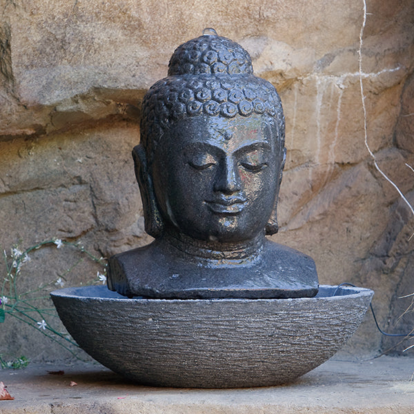 Buddha Head Water Fountain By Garden Age Supply | Sculptures | Modishstore - 1