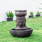 Lava Stone Lotus Buddha Head Fountain By Garden Age Supply