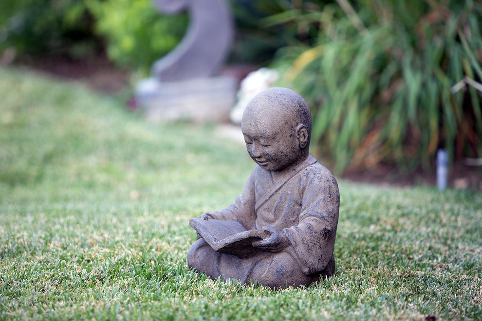 Reading Shaolin Monk Set of 2 By Garden Age Supply | Sculptures | Modishstore - 3