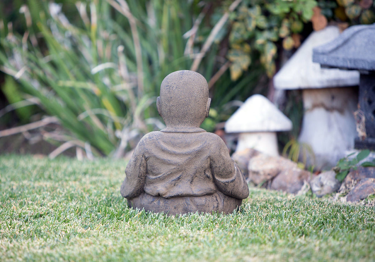 Reading Shaolin Monk Set of 2 By Garden Age Supply | Sculptures | Modishstore - 1