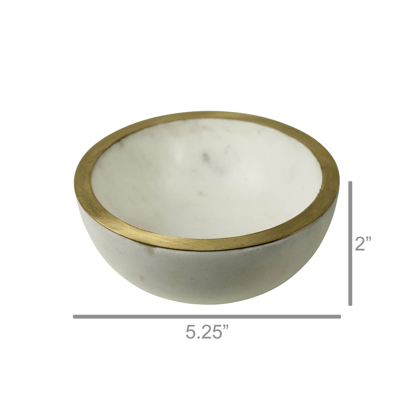 Loren Bowl with Brass Edge, Marble - Large Set Of 4 By HomArt | Decorative Bowls | Modishstore - 2