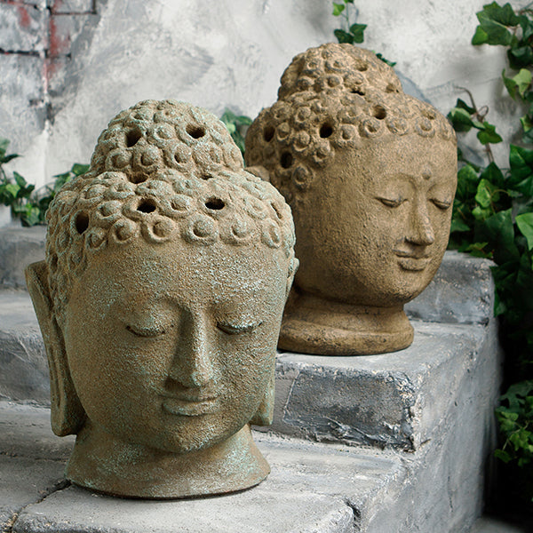 Buddha Head Garden Lantern By Garden Age Supply | Sculptures | Modishstore - 2