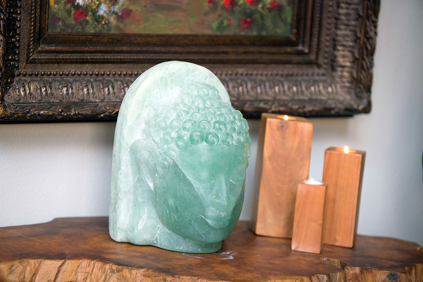 Recycled Glass Buddha Head By Garden Age Supply