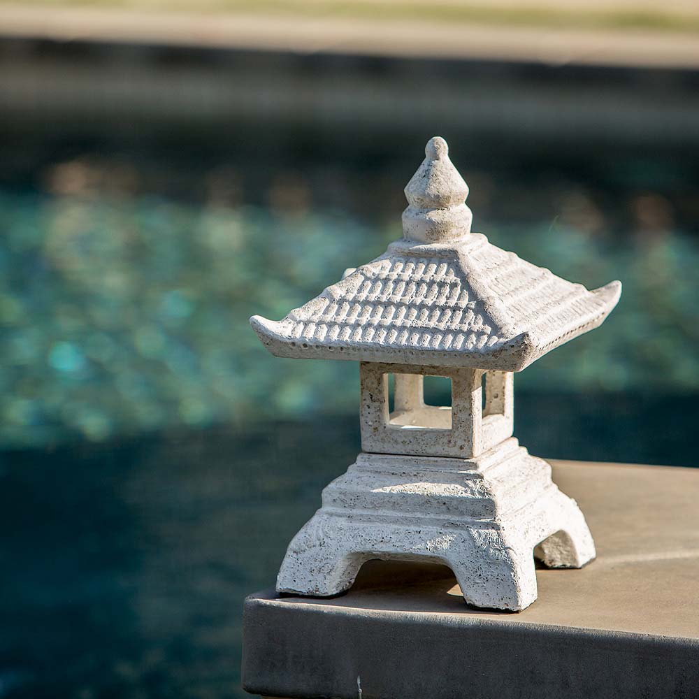 Pagoda Garden Lantern Set of 2 By Garden Age Supply | Sculptures | Modishstore - 1