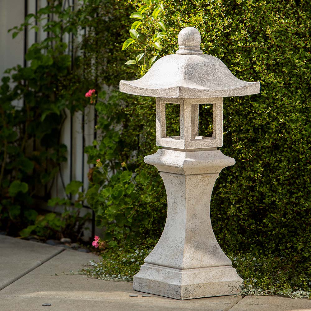 Square Japanese Garden Lantern By Garden Age Supply | Sculptures | Modishstore - 1