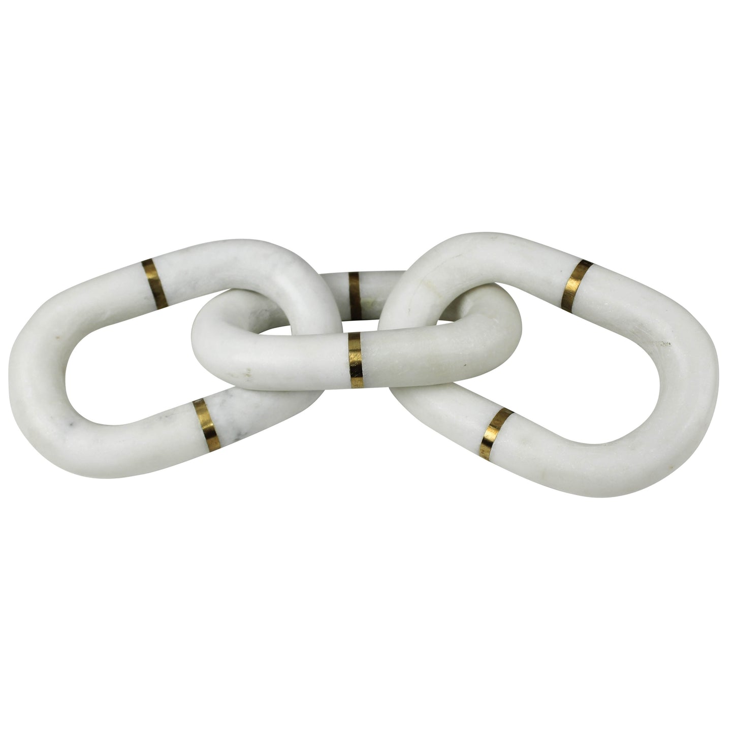 White Marble Chain with Brass (3 links) By HomArt | Ornaments | Modishstore - 4