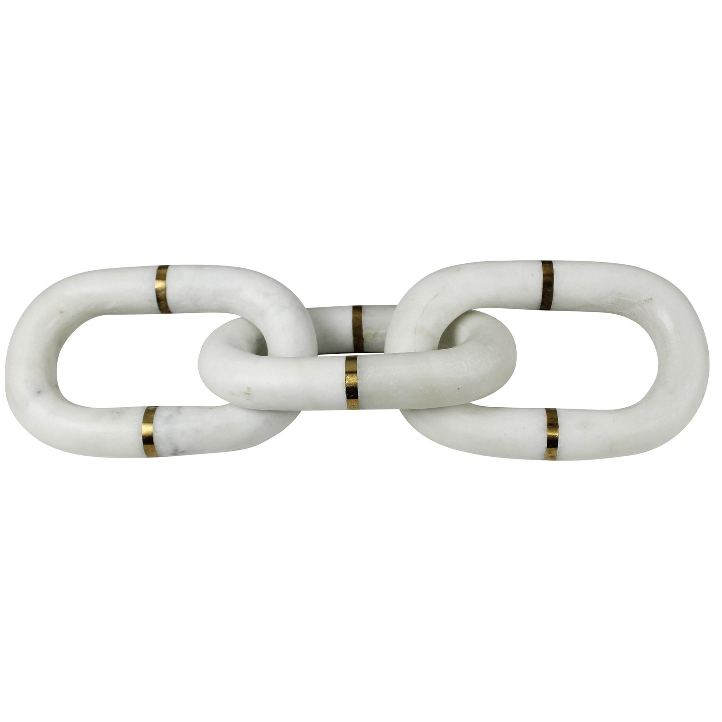 White Marble Chain with Brass (3 links) By HomArt | Ornaments | Modishstore - 2