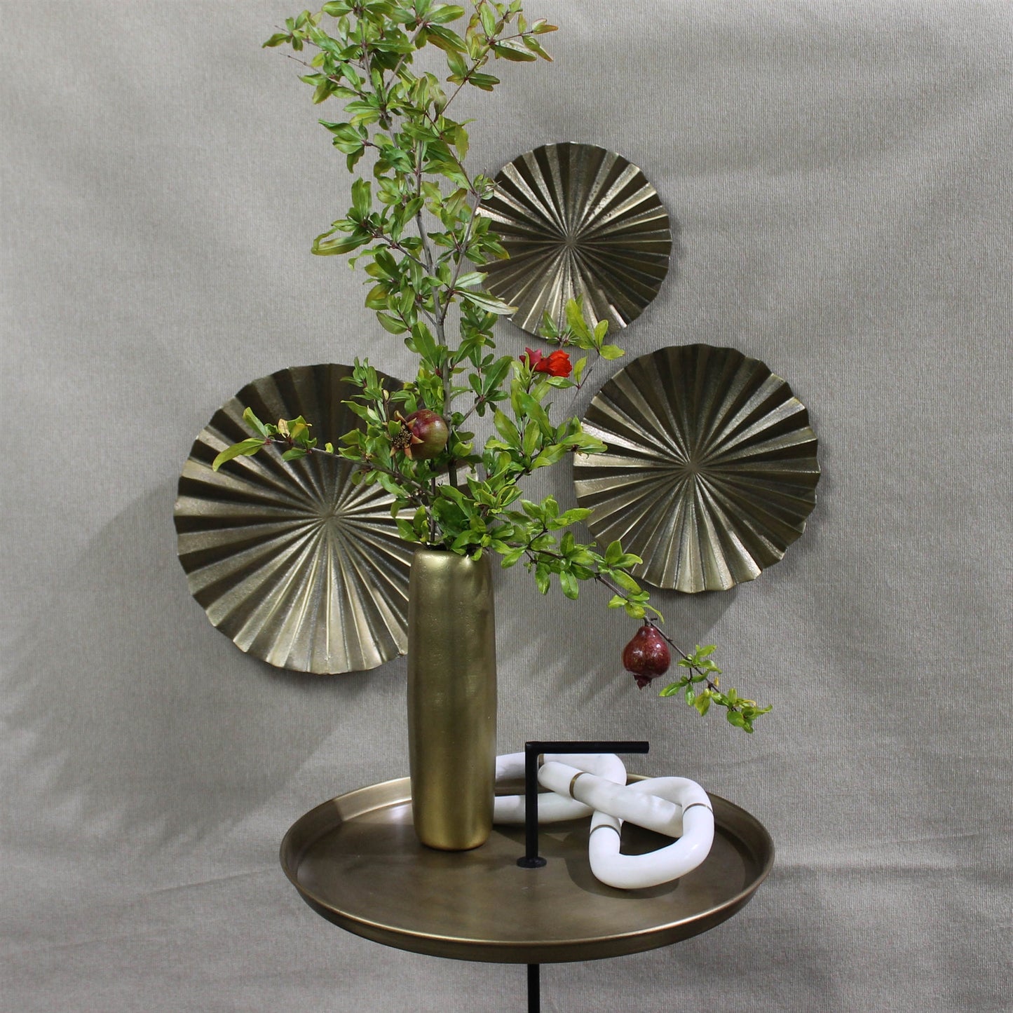 White Marble Chain with Brass (3 links) By HomArt | Ornaments | Modishstore