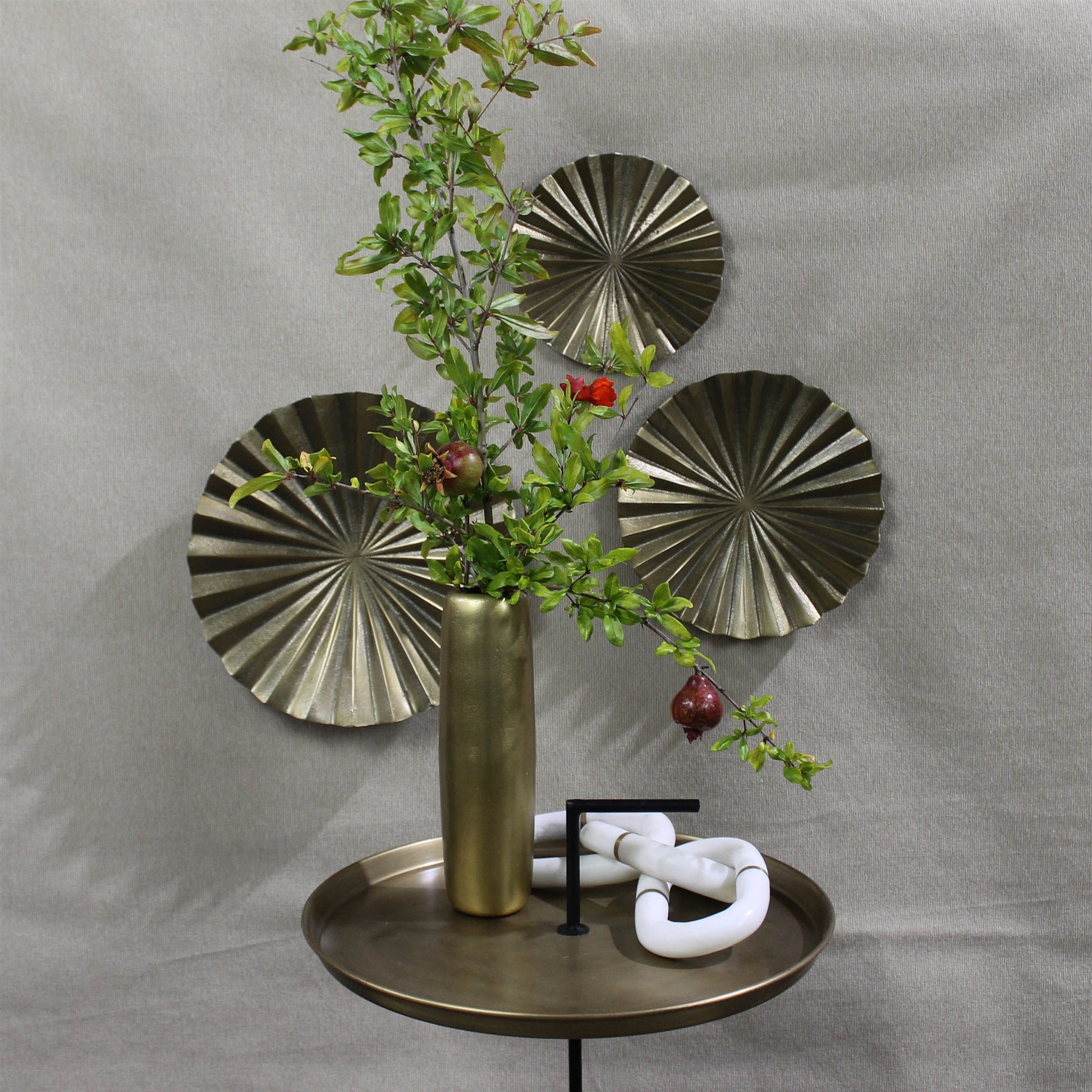 White Marble Chain with Brass (3 links) By HomArt | Ornaments | Modishstore