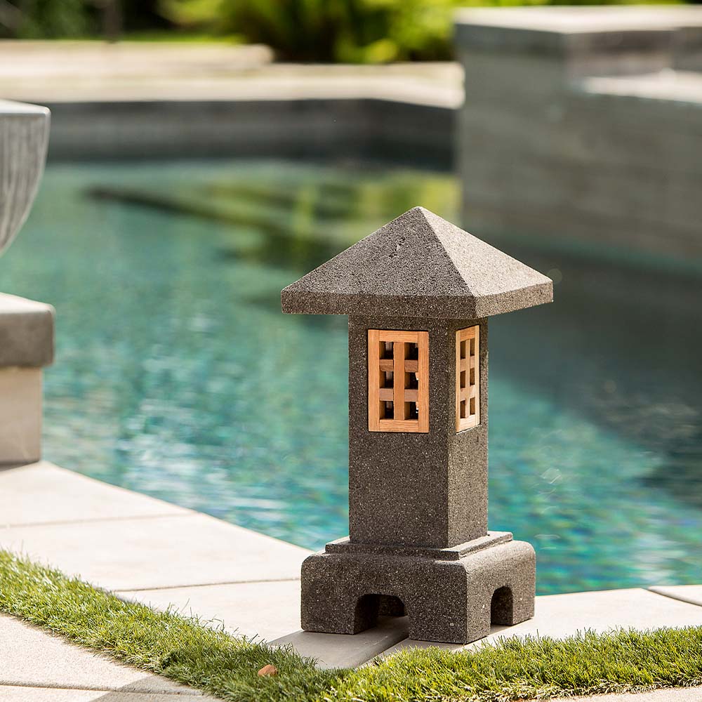 Lava Stone Garden Lantern - Dapjang Set of 2 By Garden Age Supply | Minerals and Stones | Modishstore - 1