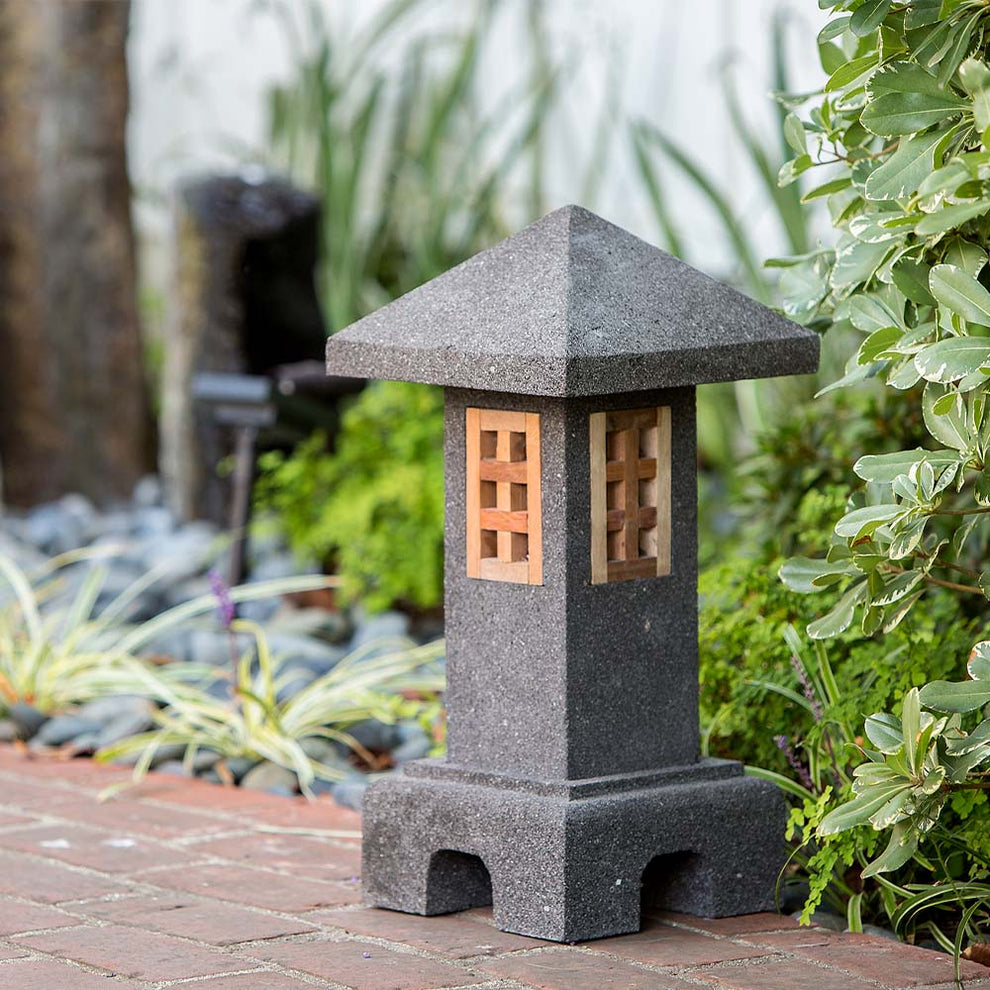 Lava Stone Garden Lantern - Dapjang Set of 2 By Garden Age Supply | Minerals and Stones | Modishstore - 2