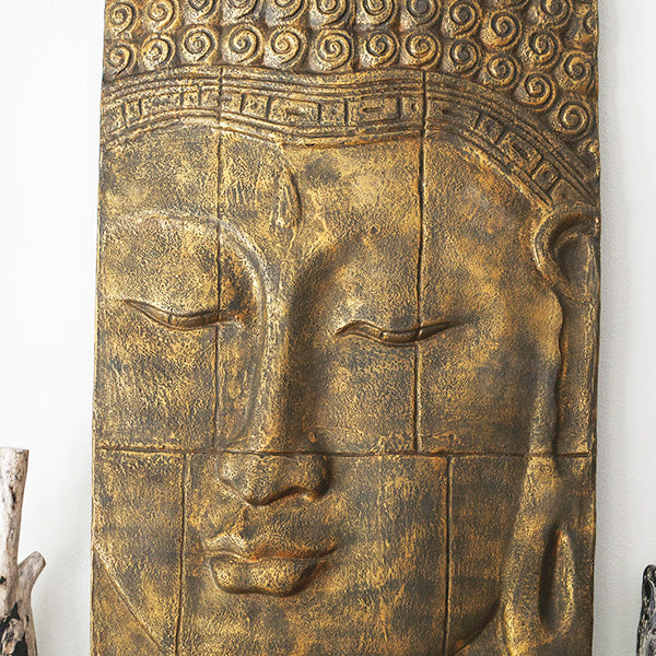 Small Relief Buddha Head Wall Decor By Garden Age Supply | Sculptures | Modishstore - 2