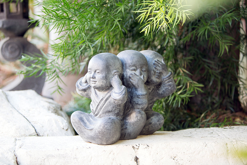 No Evil Shaolins Set of 2 By Garden Age Supply | Sculptures | Modishstore - 3