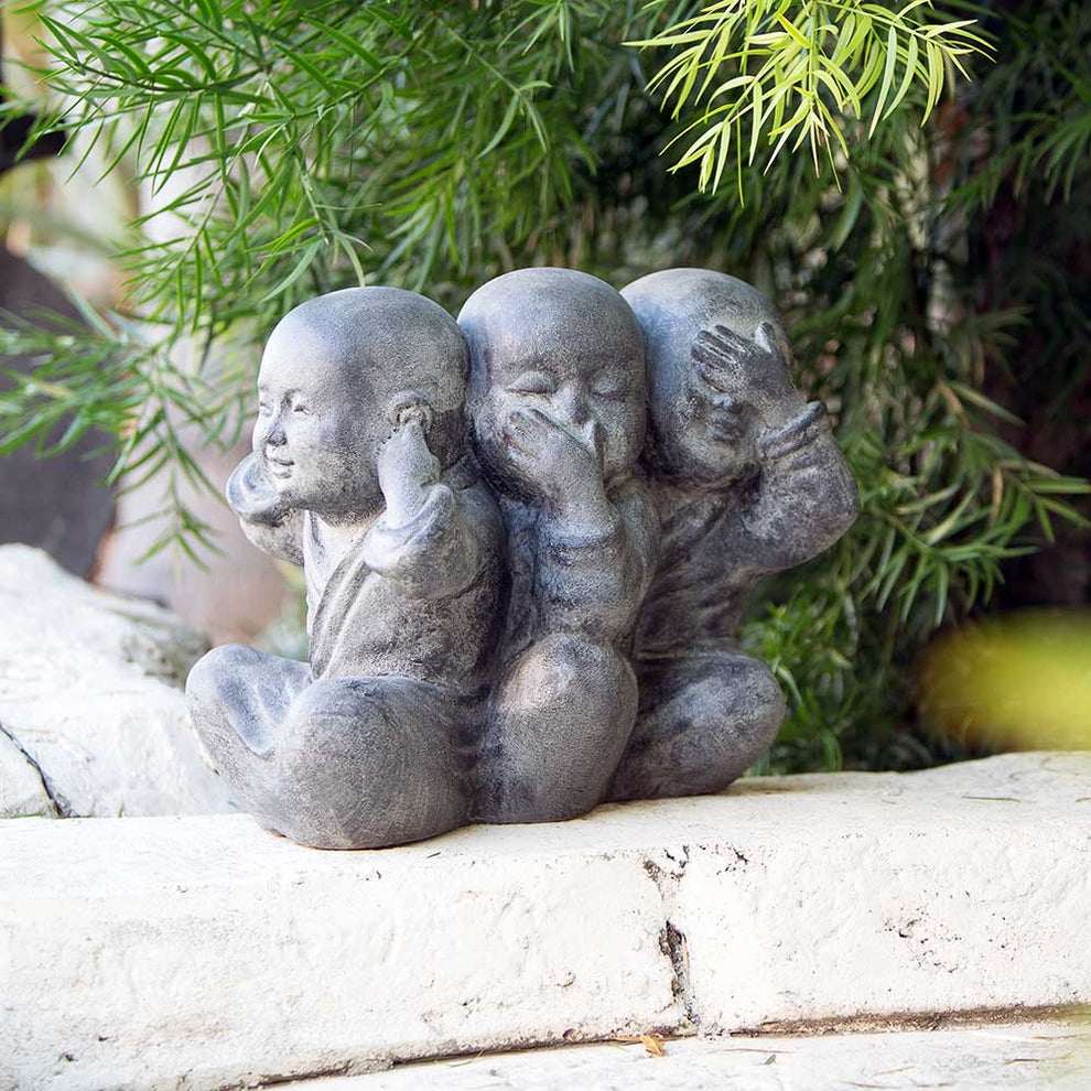 No Evil Shaolins Set of 2 By Garden Age Supply | Sculptures | Modishstore - 2