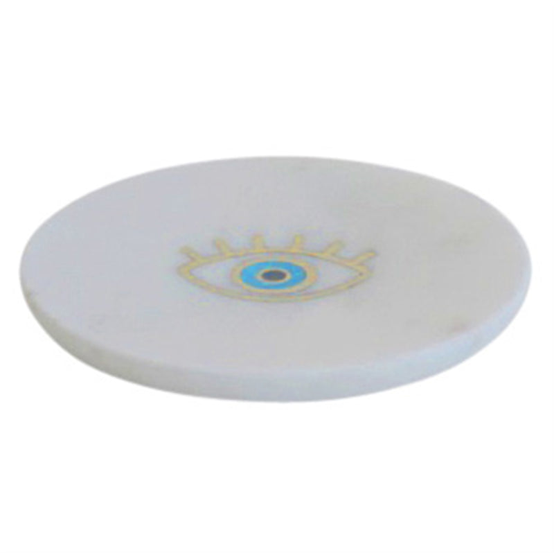 Inlaid Marble Tray - Eye Set Of 4 By HomArt | Decorative Trays & Dishes | Modishstore