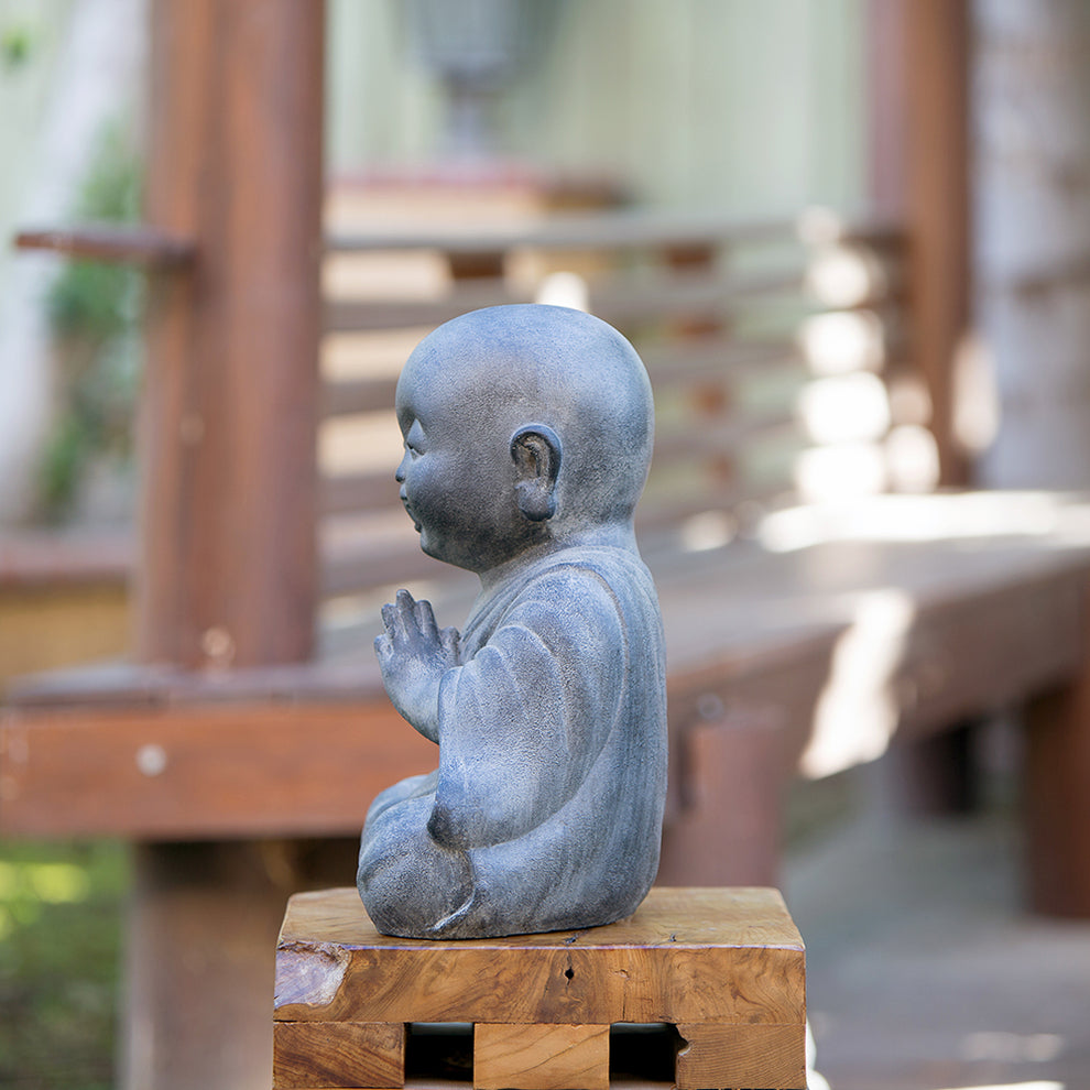 Praying Shaolin Set of 2 By Garden Age Supply | Sculptures | Modishstore - 2