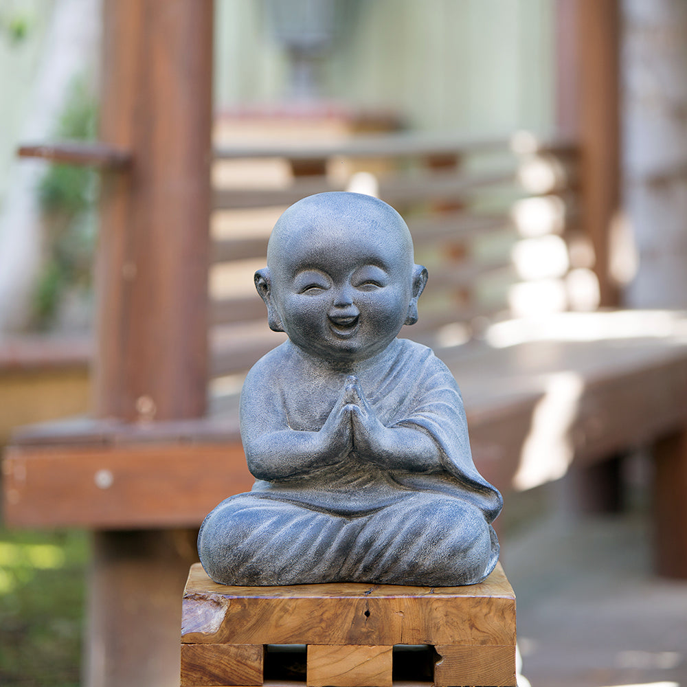 Praying Shaolin Set of 2 By Garden Age Supply | Sculptures | Modishstore - 1