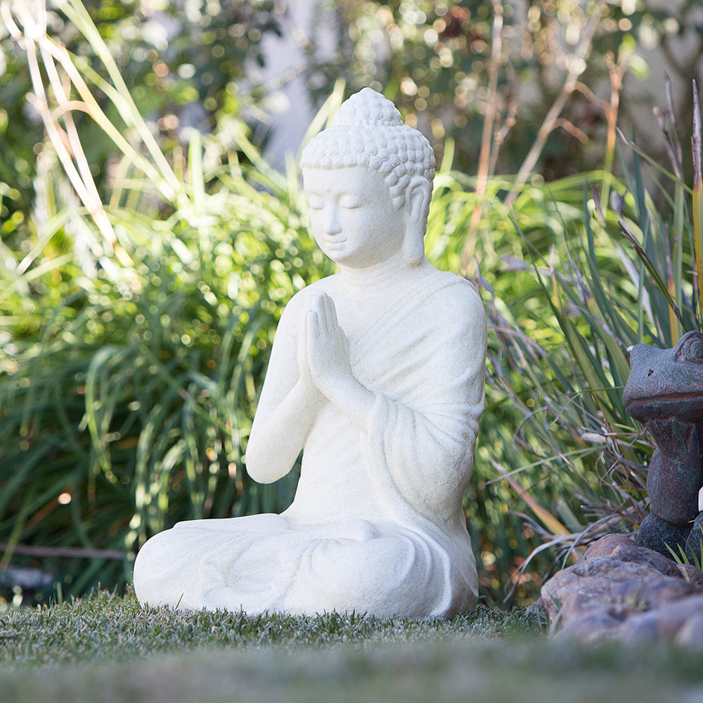Namaste Sitting Buddha By Garden Age Supply | Sculptures | Modishstore - 1
