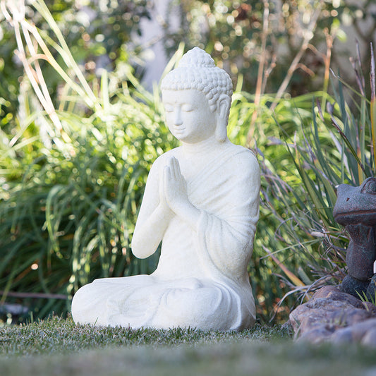 Namaste Sitting Buddha By Garden Age Supply | Sculptures | Modishstore - 1