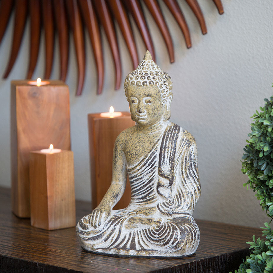 Rustic Thai Sitting Buddha Set of 2 By Garden Age Supply | Sculptures | Modishstore - 3