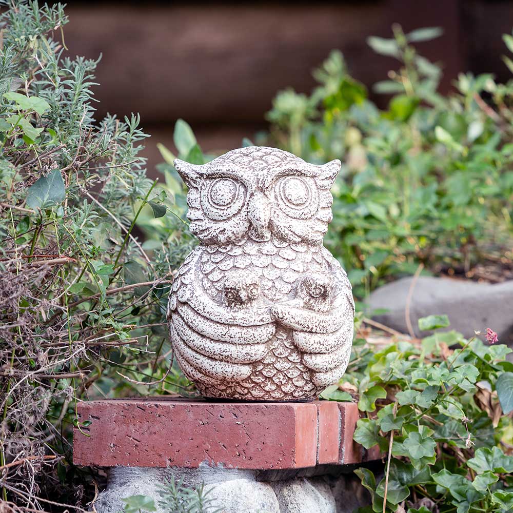 Owl Family Set of 2 By Garden Age Supply | Sculptures | Modishstore - 1