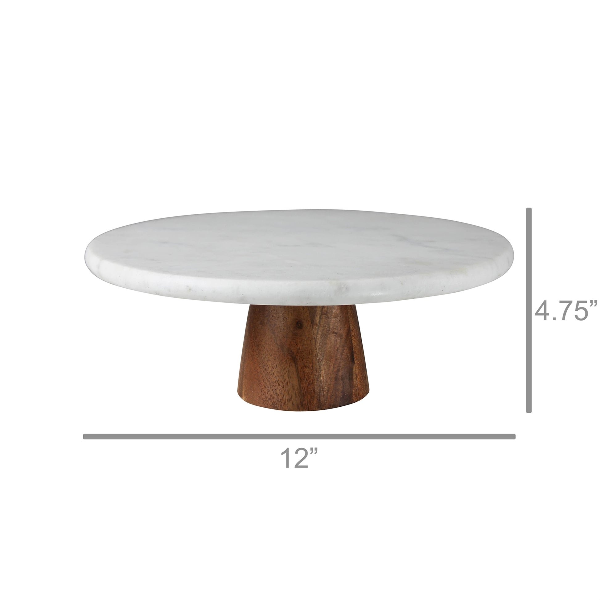 Duel Cake Pedestal, Marble & Wood Set Of 4 By HomArt | Cake & Tiered Stands | Modishstore - 2