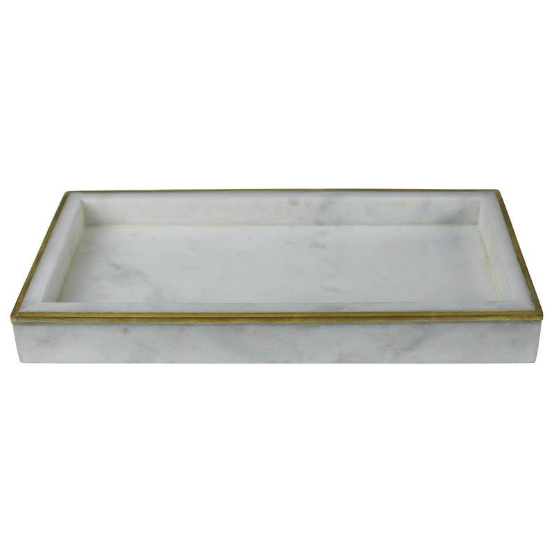 Loren Tray, Marble & Brass Set Of 4 By HomArt | Trays | Modishstore - 1