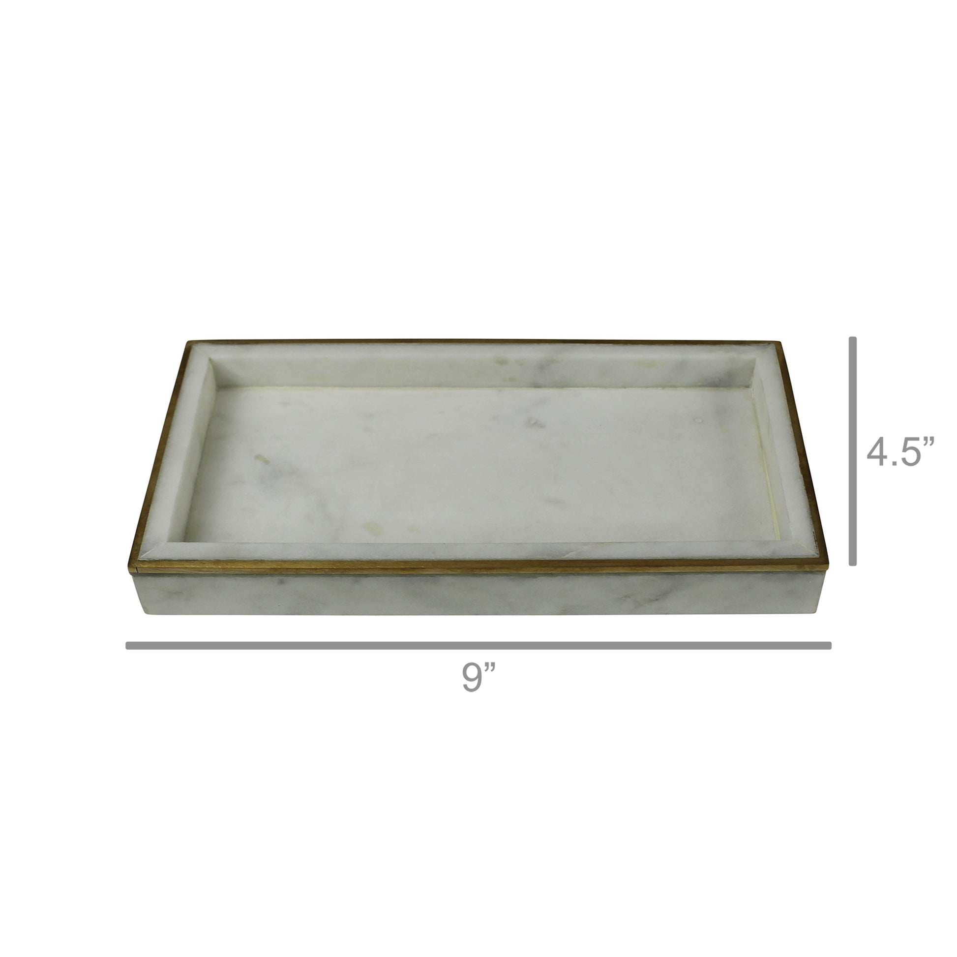 Loren Tray, Marble & Brass Set Of 4 By HomArt | Trays | Modishstore - 3