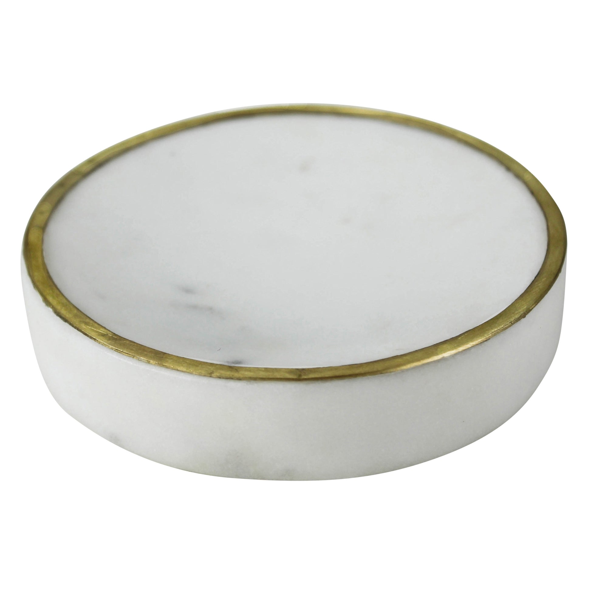 Loren Soap Dish, Marble & Brass Set Of 4 By HomArt | Display Cases | Modishstore