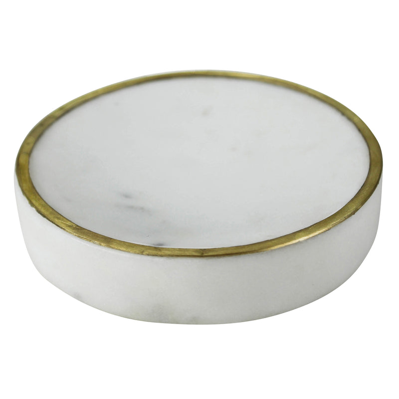 Loren Soap Dish, Marble & Brass Set Of 4 By HomArt | Display Cases | Modishstore