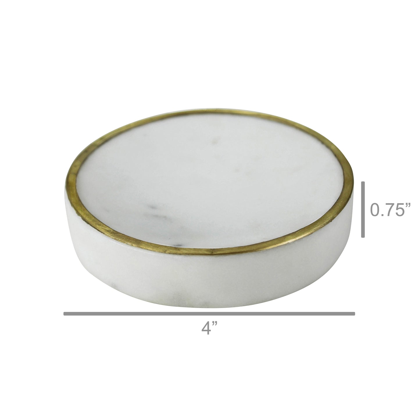 Loren Soap Dish, Marble & Brass Set Of 4 By HomArt | Display Cases | Modishstore - 2