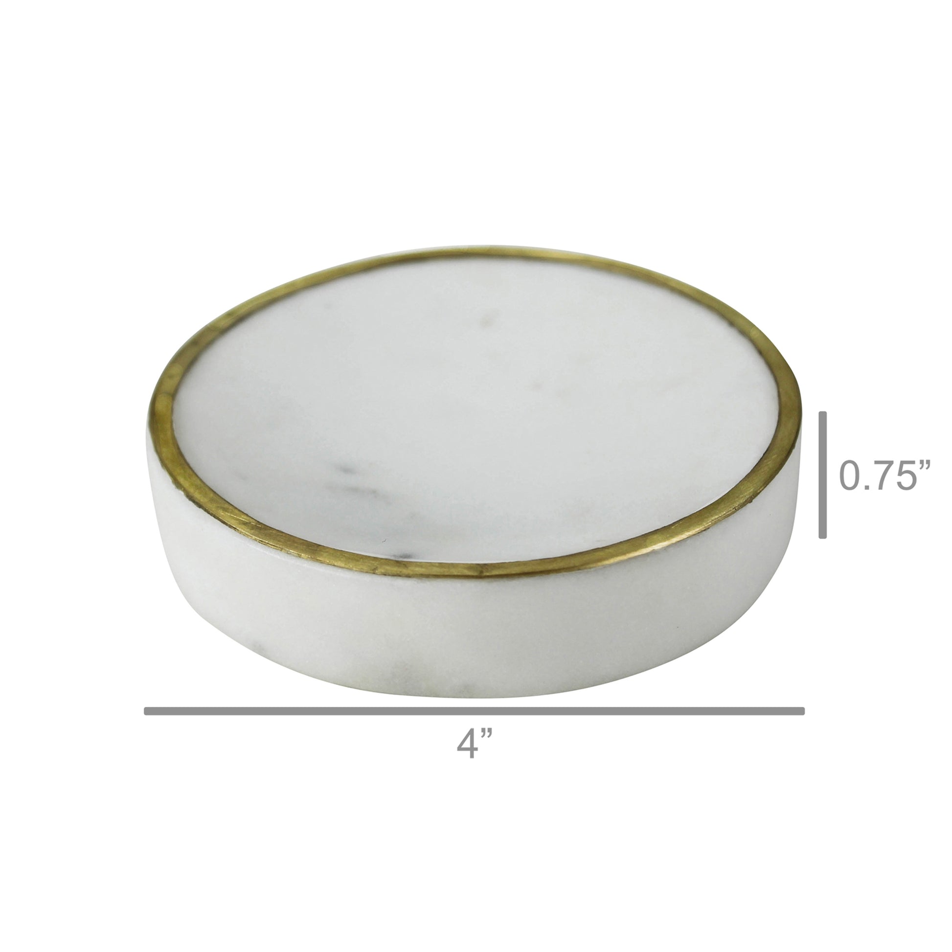 Loren Soap Dish, Marble & Brass Set Of 4 By HomArt | Display Cases | Modishstore - 2