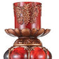 Brown and Red Faux Marble Tabletop Candle Holder and Candle By Homeroots | Candle Holders | Modishstore - 3