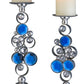 Set Of Two Silver and Blue Bling Tabletop Pillar Candle Holders By Homeroots | Candle Holders | Modishstore - 4
